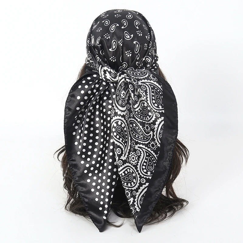 Printed Satin Square Scarf