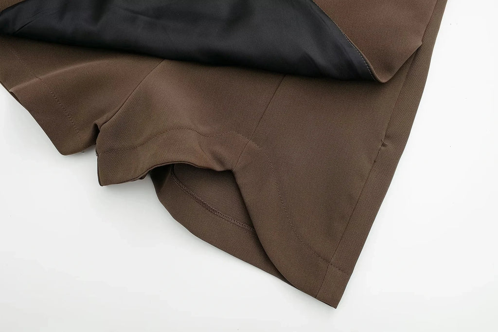 HXAO Women's Skirt Shorts Summer Beige Black Skirt Pants Woman Office High Waist Skort For Women Asymmetrical Pink Brown Skirt