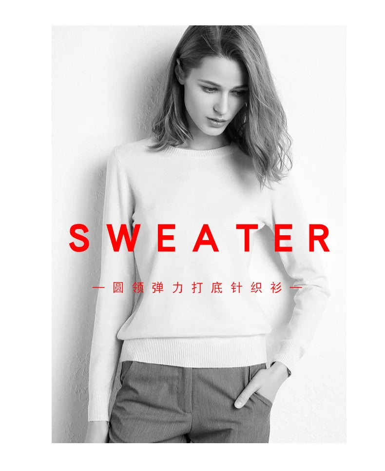 Slim Wool-Blend O-Neck Pullover