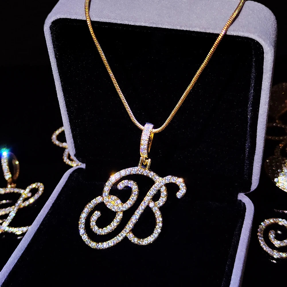 Crystal Initial Letter Necklace