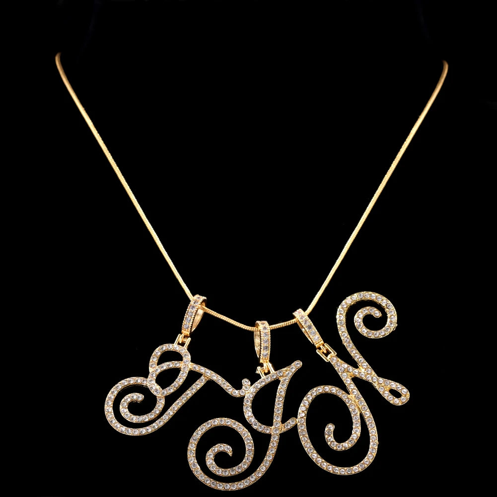 Crystal Initial Letter Necklace