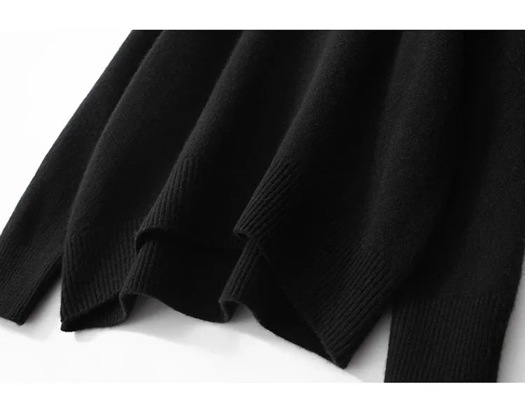100% Cashmere Turtleneck Oversized Pullover