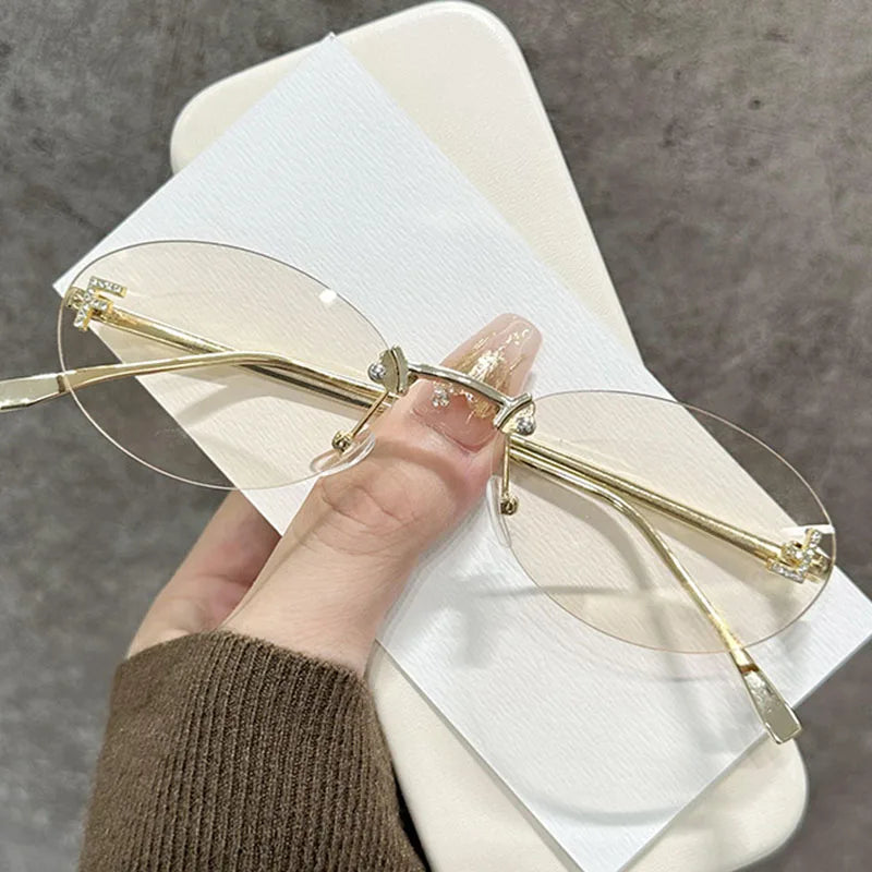Diamond "F" Rimless Sunglasses