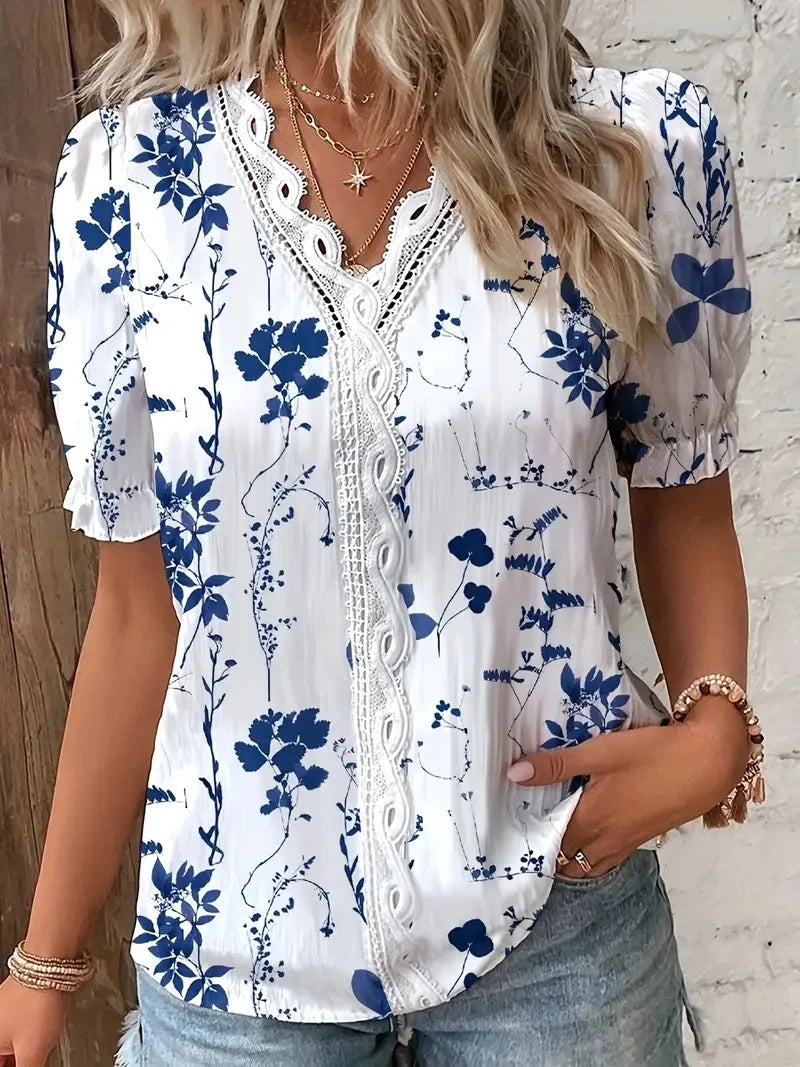 Lace Cutout Blouse