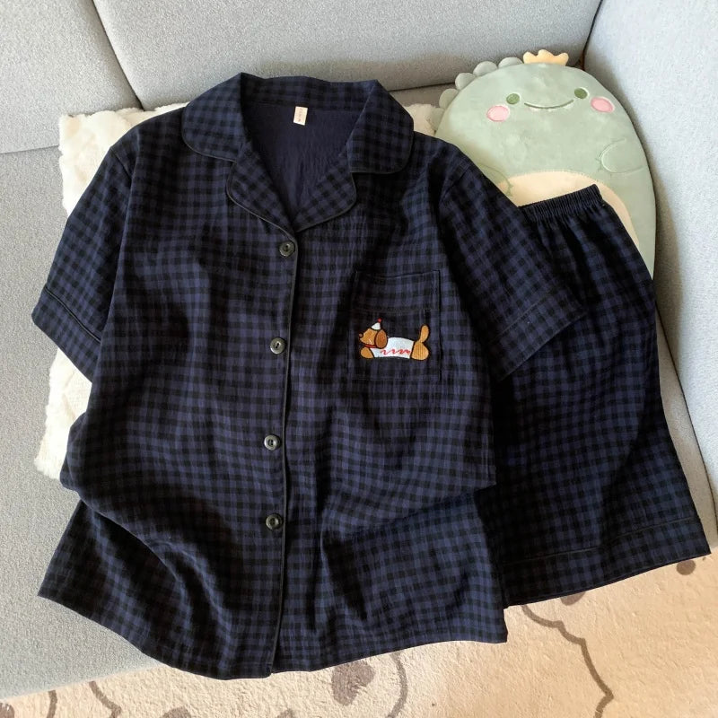Plaid Dog PJ Set