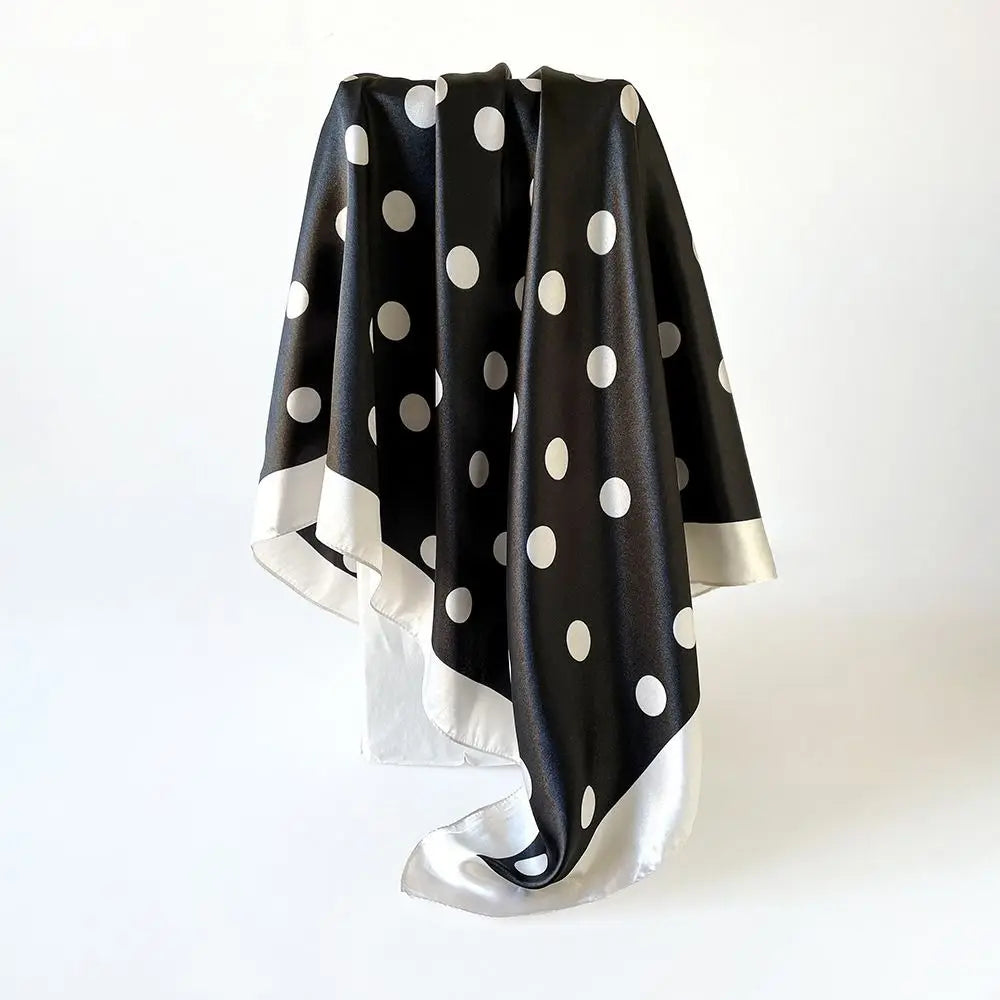 Elegant Printed Dot Print Scarf Geometric Shape Spicy Girls Polka Dot Silk Scarf Headband Hip Hop Small Square Scarf Beach