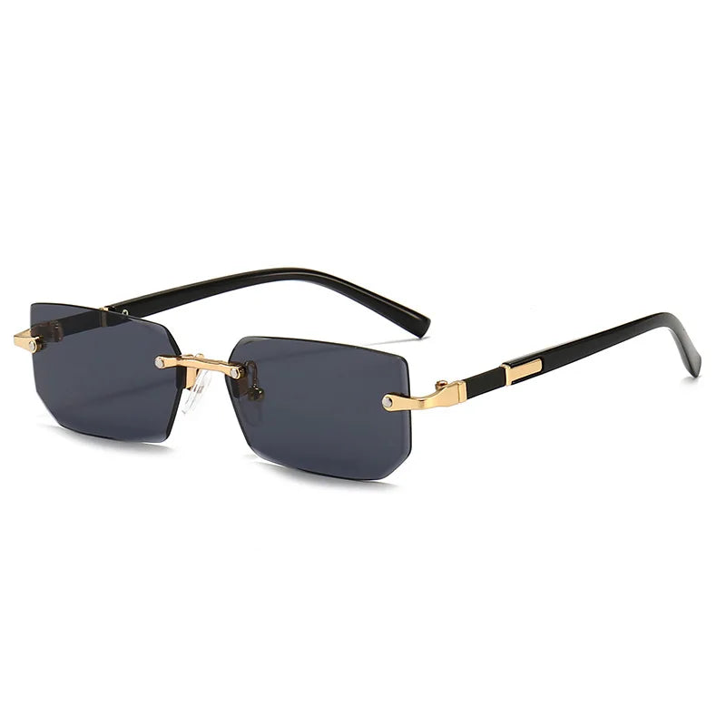Rimless Rectangle Mirror Sunglasses