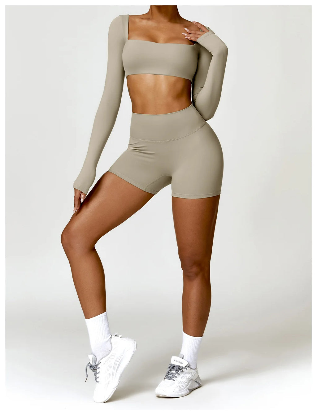 New Yoga Long sleeved Women's Outdoor Running Fitness Wear T-shirt Long sleeved Yoga Shirt Gym Push Up Workout Single Piece Top