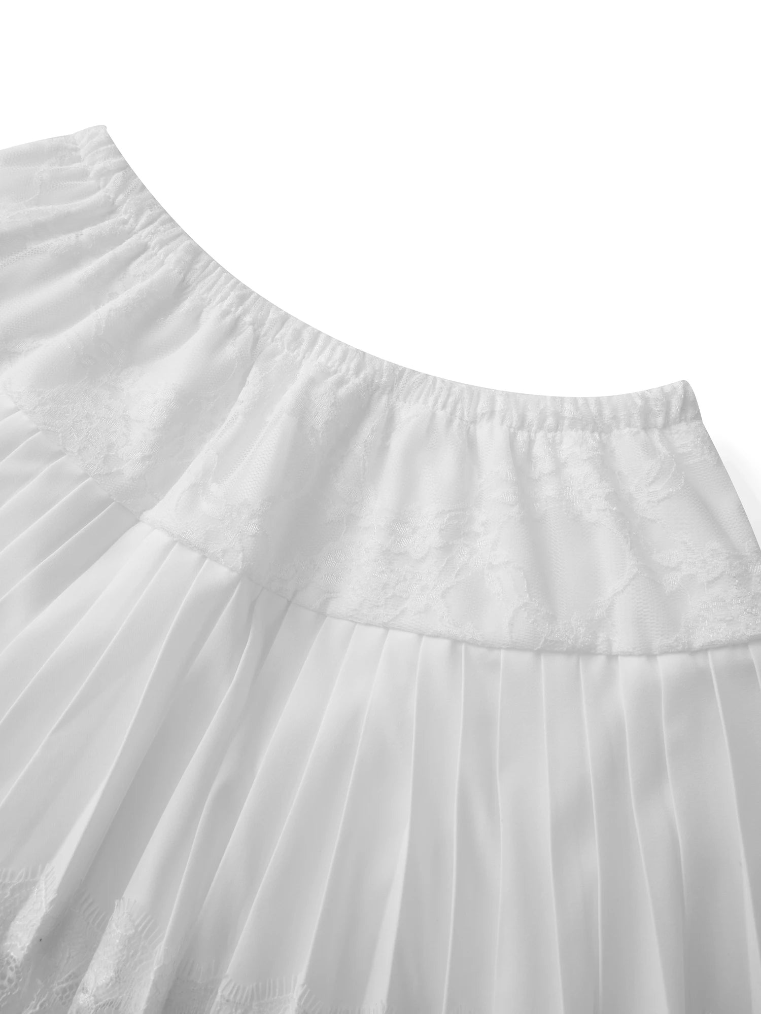 Women s Lace Mini Skirts Casual Low Waist Solid Color Loose Fit Pleated Skirts Summer A-line Skirts