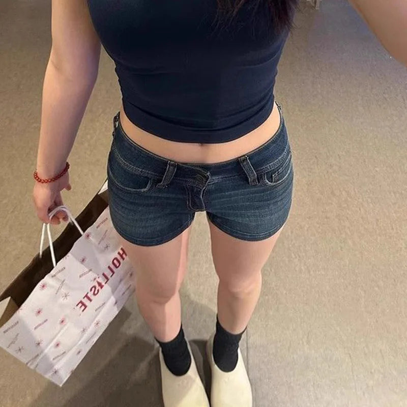 Low-Rise Denim Shorts