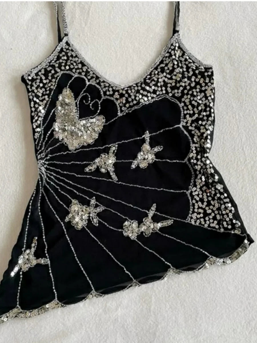 Sheer Lace Mesh Crop Top