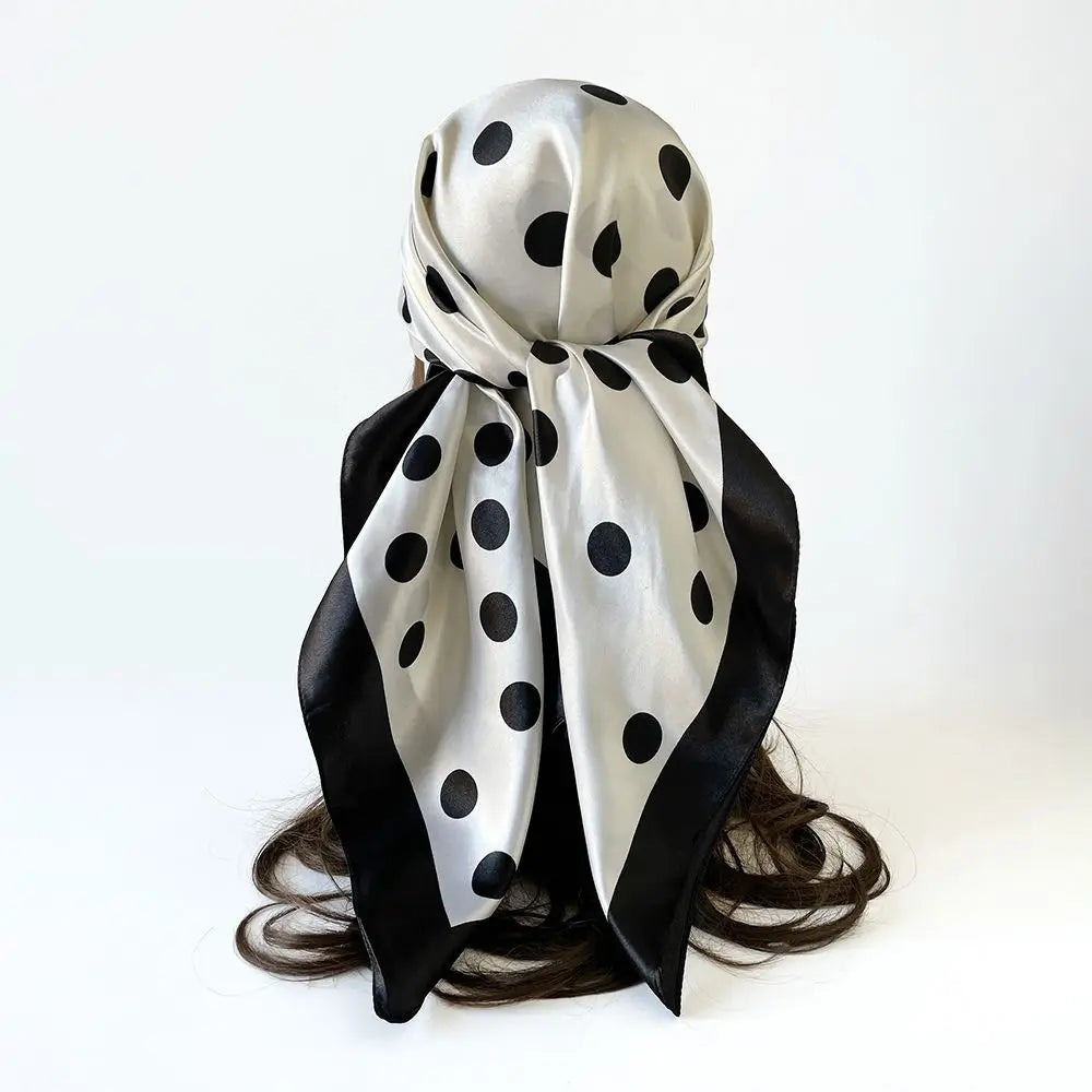 Elegant Printed Dot Print Scarf Geometric Shape Spicy Girls Polka Dot Silk Scarf Headband Hip Hop Small Square Scarf Beach