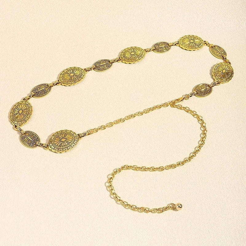 Carved Circle Waist Chain