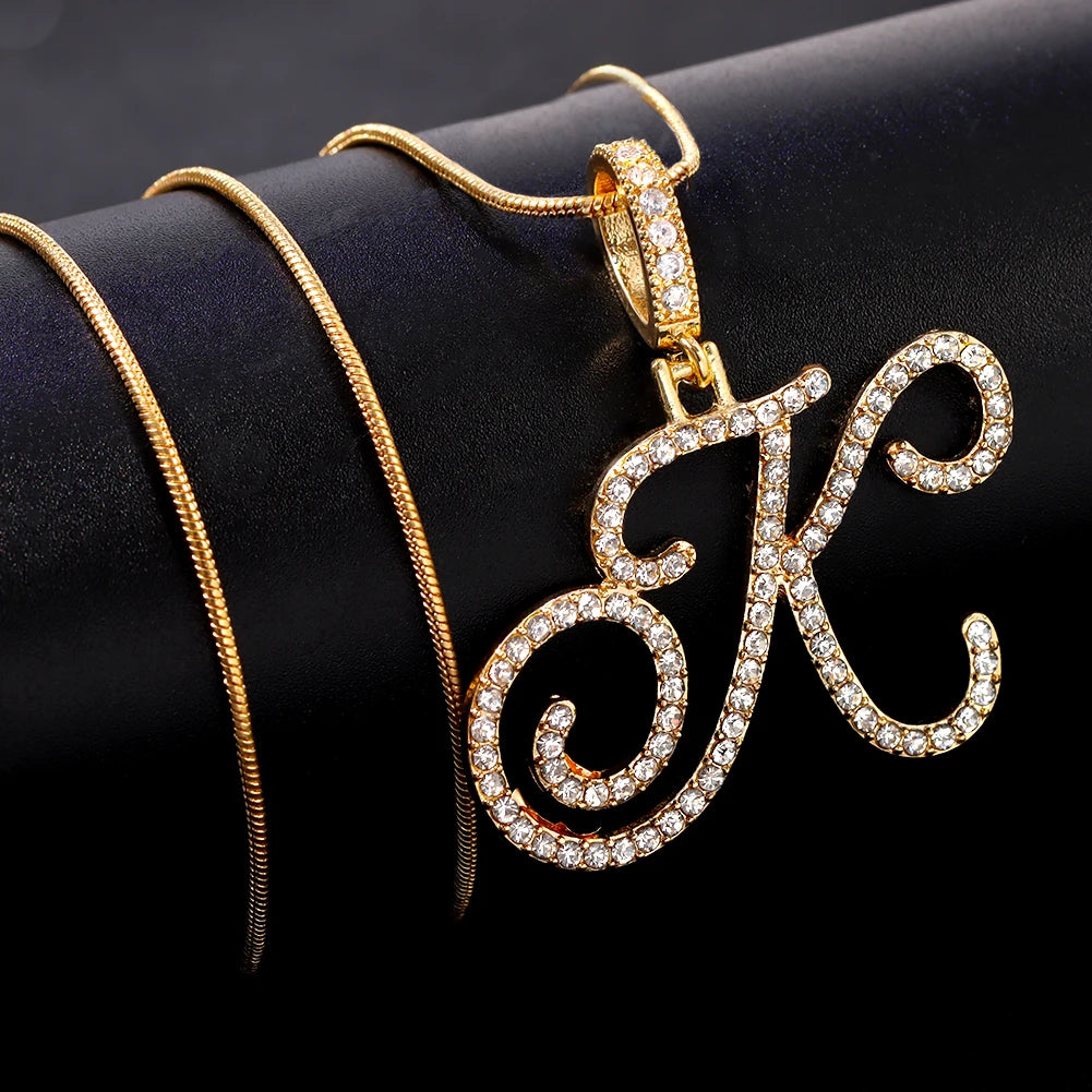 Crystal Initial Letter Necklace