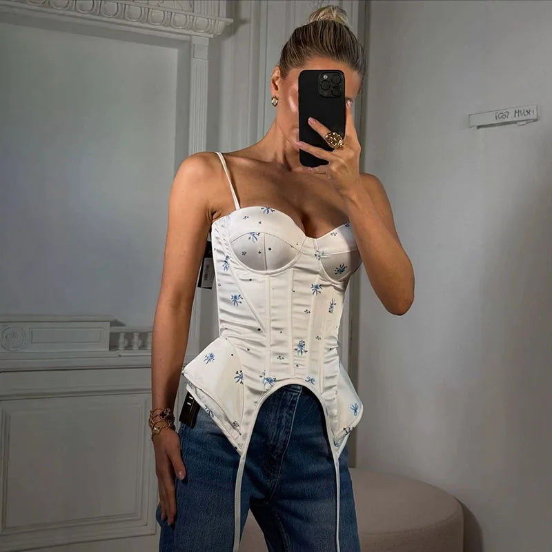 Floral Sweetheart Irregular Hem Cami