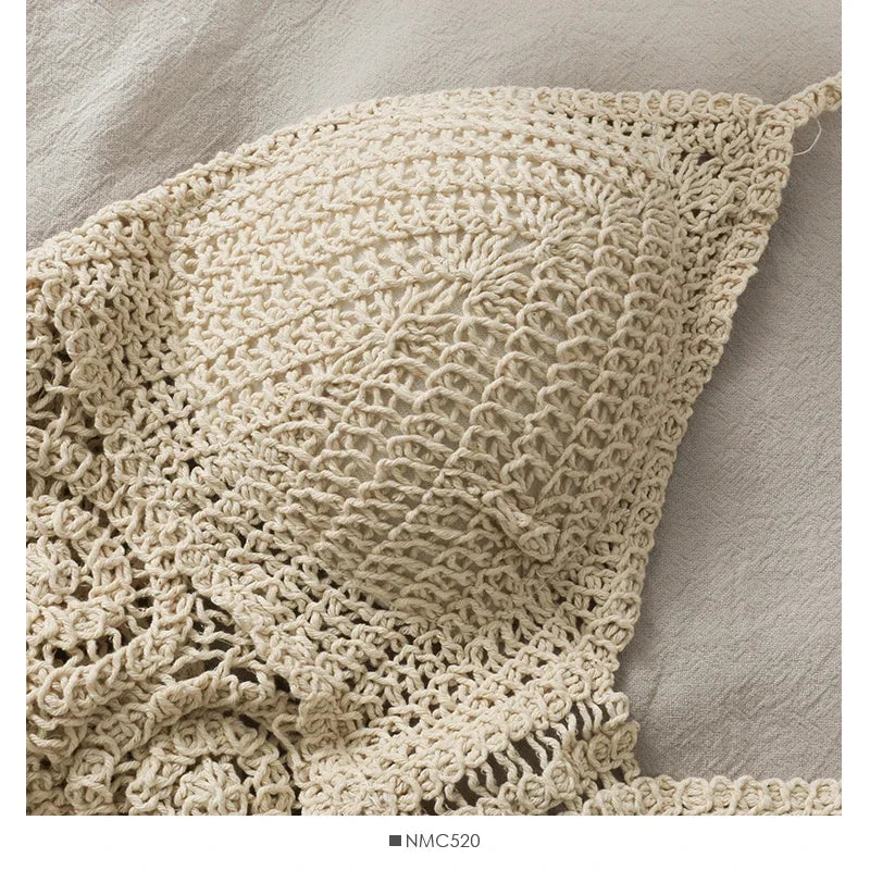 Ivory Lace Halter Crop Top