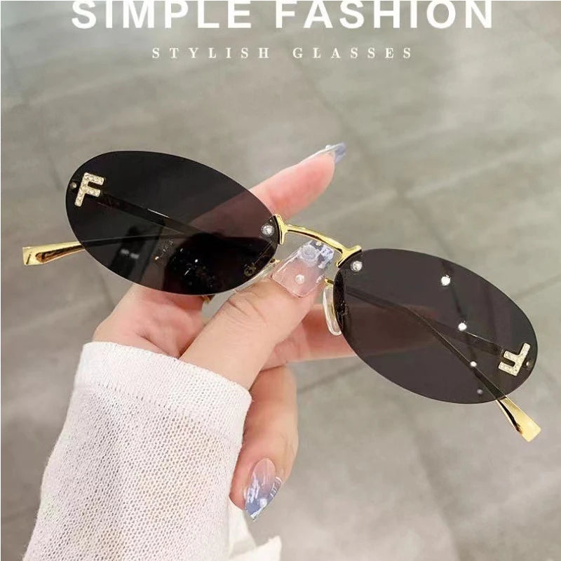 Diamond "F" Rimless Sunglasses